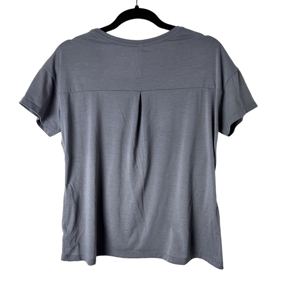 Athleta Women’s Short Sleeve Scoop Neck T shirt plum/ lavender color EC SZS - Picture 3 of 6